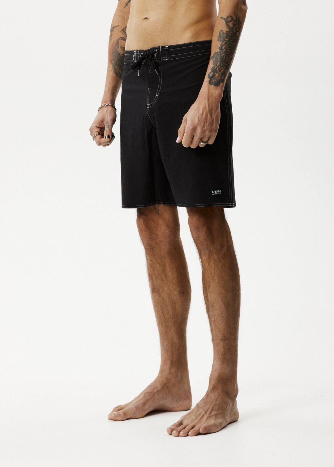 AFENDS Mens Surf Related - Fixed Waist Boardshorts 20" - Black 