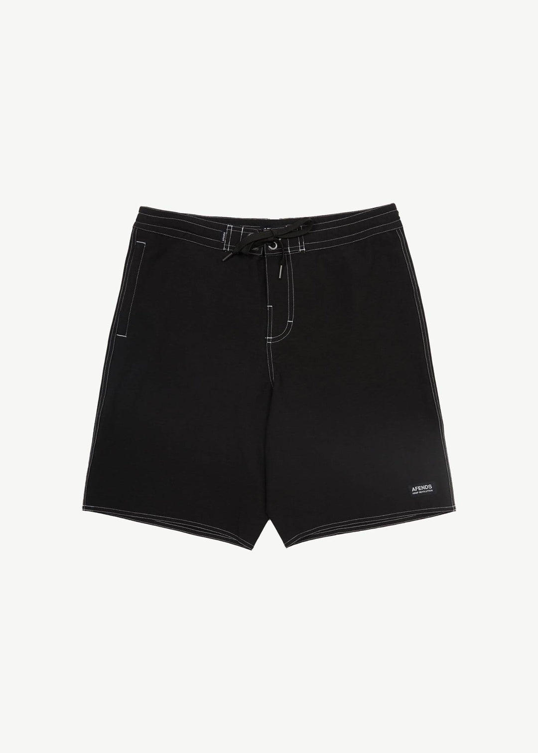 AFENDS Mens Surf Related - Fixed Waist Boardshorts 20" - Black 