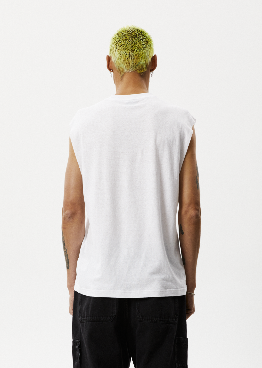 AFENDS Mens Vacation - Sleeveless Tee - White 