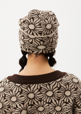 Afends Unisex Dandy - Floral Knit Beanie - Toffee - Afends unisex dandy   floral knit beanie   toffee 