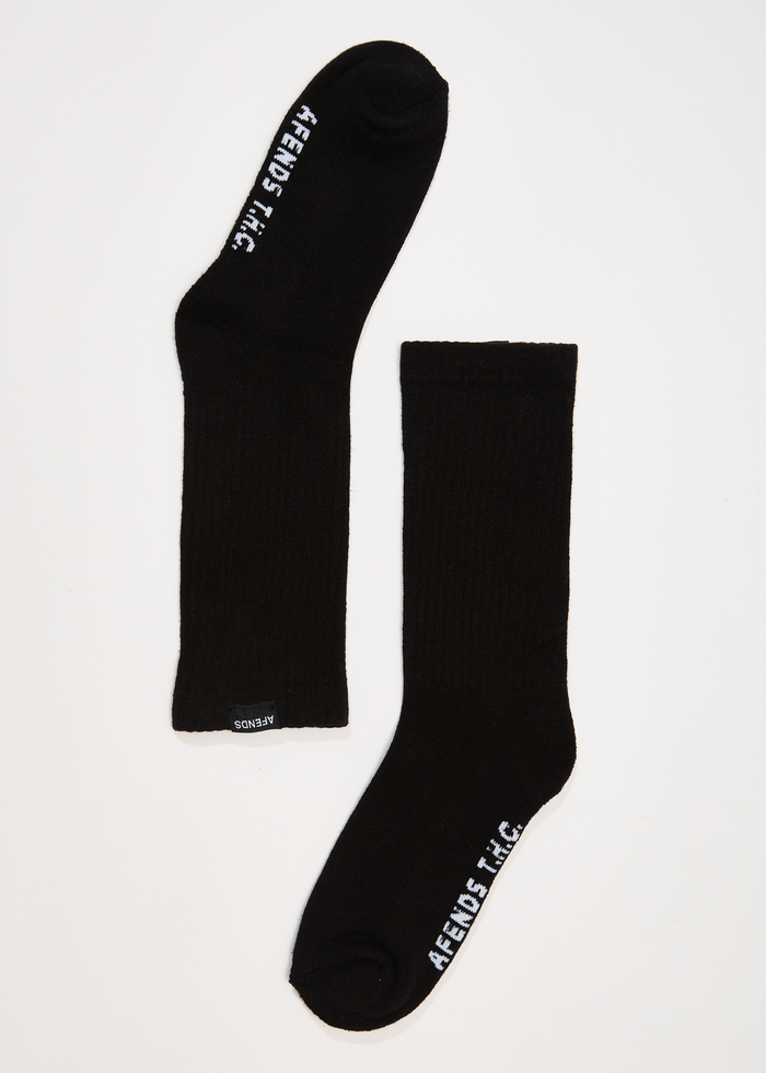 AFENDS Mens Everyday - Hemp Socks One Pack - Black 