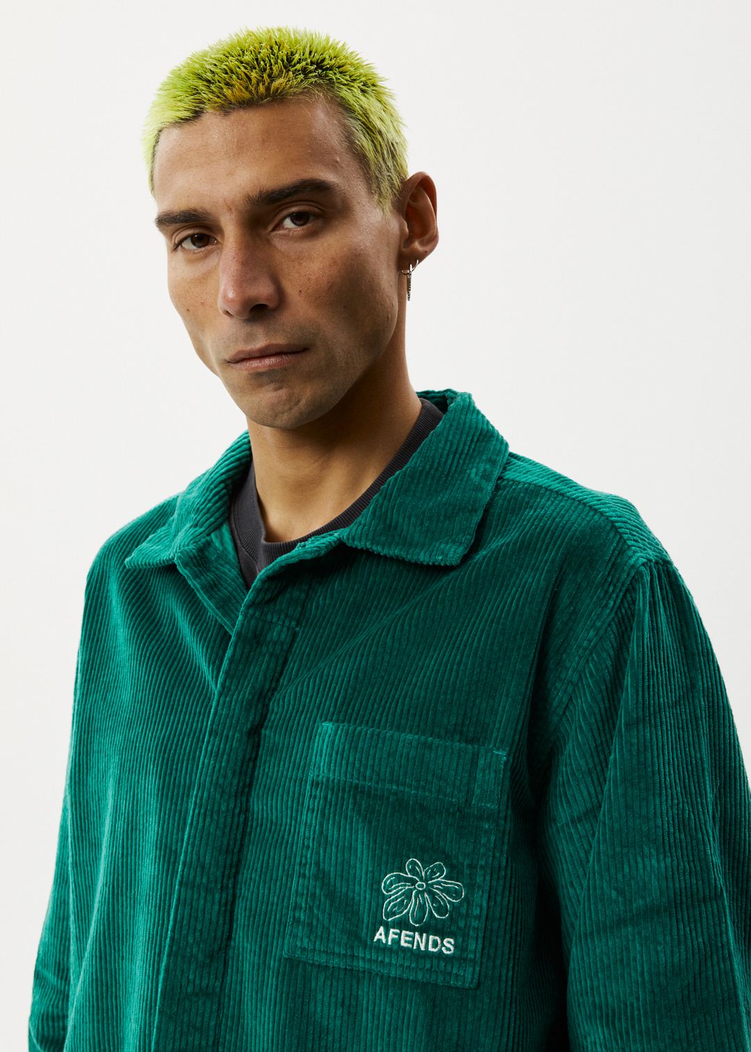 AFENDS Unisex Union - Corduroy Jacket - Emerald 