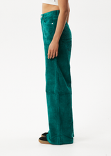 Afends Womens Bella - Corduroy Baggy Pants - Emerald - Afends womens bella   corduroy baggy pants   emerald 