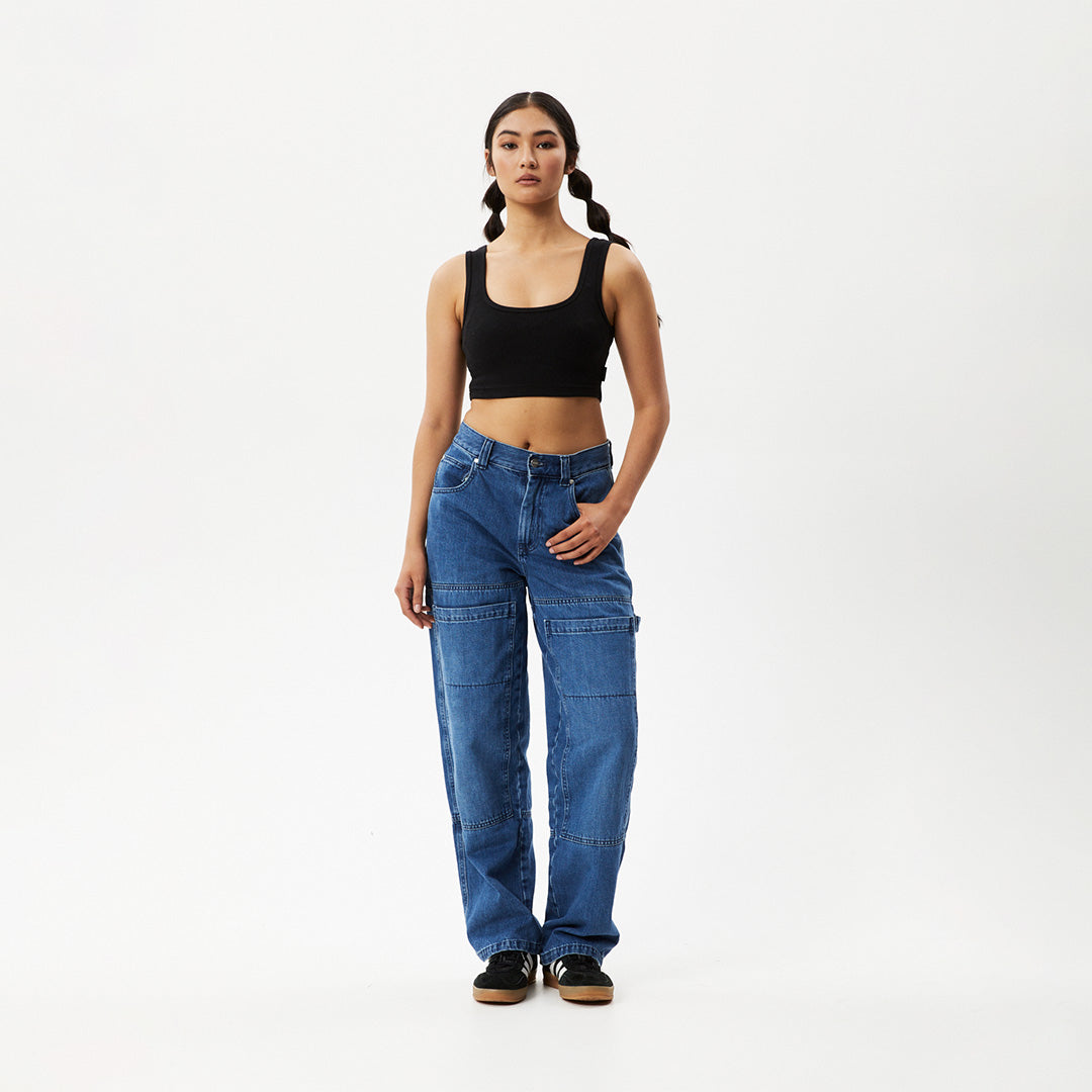 AFENDS Womens Chia - Rib Cropped Singlet - Black W220094-BLK-XS