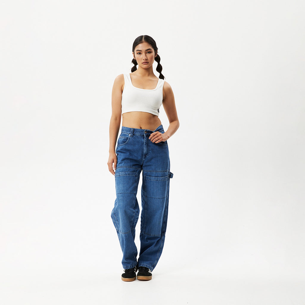 AFENDS Womens Chia - Rib Cropped Singlet - Off White W220094-OFW-XS