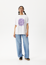 Afends Womens Daisy Slay - Oversized Graphic T-Shirt - White - Afends womens daisy slay   oversized graphic t shirt   white 