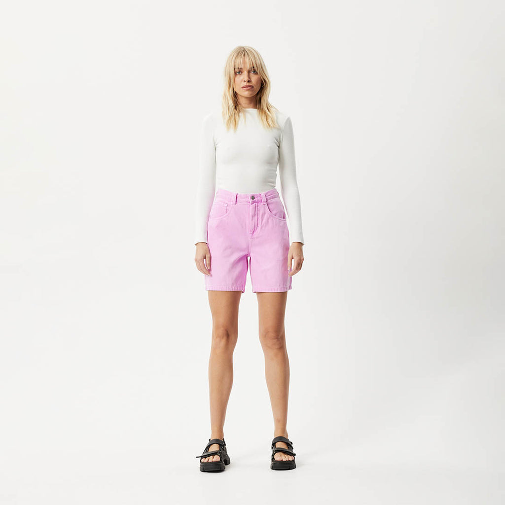 AFENDS Womens Emilie - Denim Workwear Short - Faded Candy W232304-FCD-28