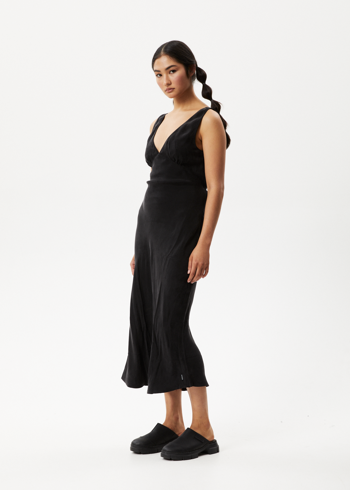 AFENDS Womens Gemma - Cupro Maxi Dress - Black 
