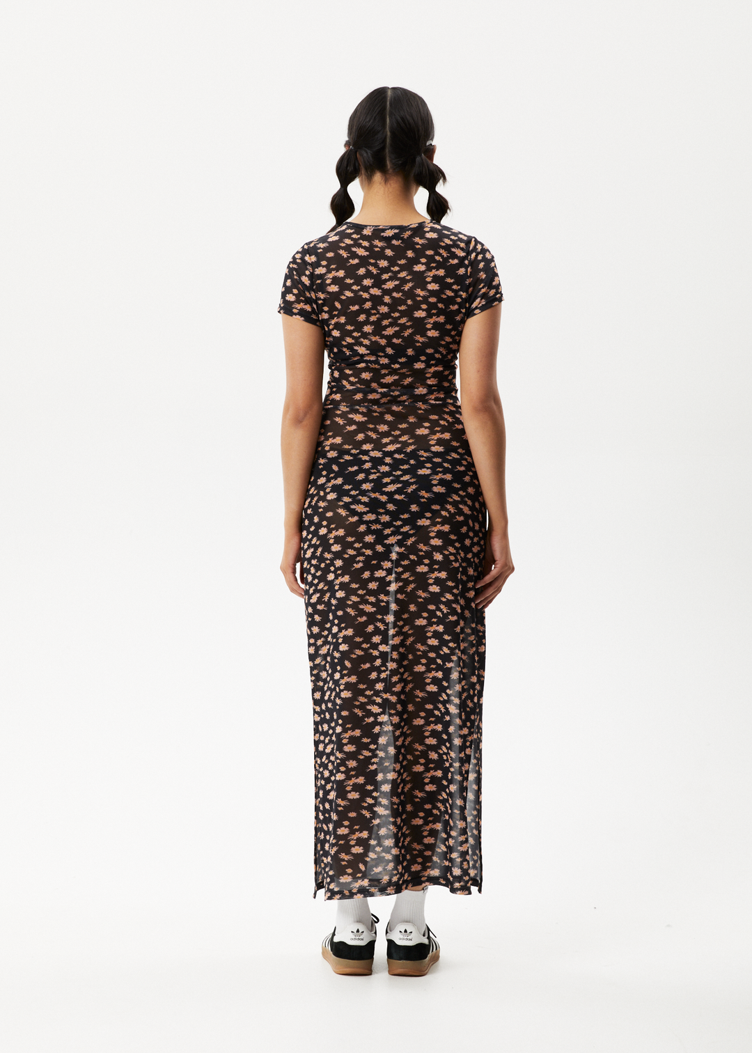 AFENDS Womens Hazey - Sheer Maxi Dress - Black Floral 