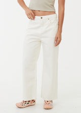 Afends Womens Kendall - Organic Denim Relaxed Fit Jean - Off White - Afends womens kendall   organic denim relaxed fit jean   off white 