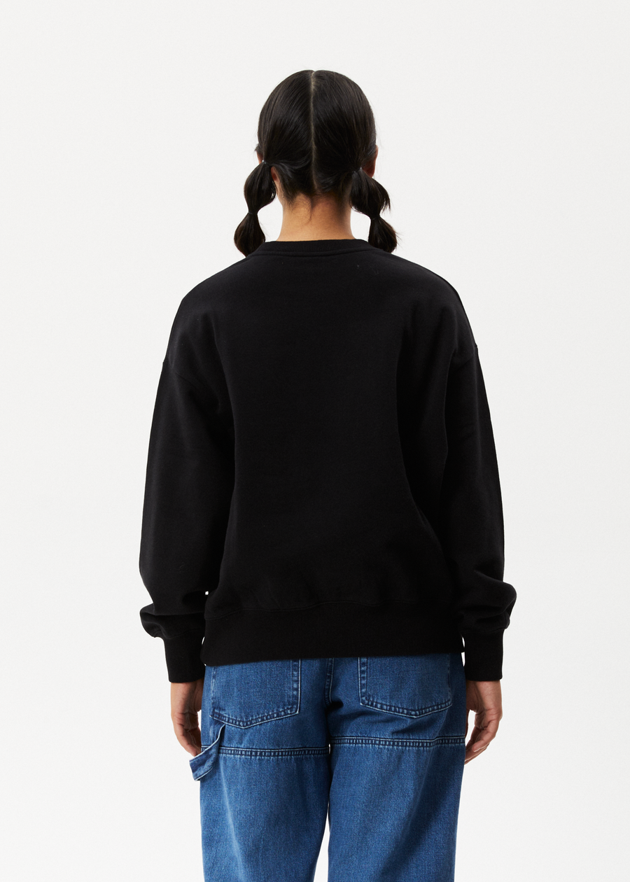 AFENDS Womens Lilah - Crew Neck Jumper - Black - Afends AU.