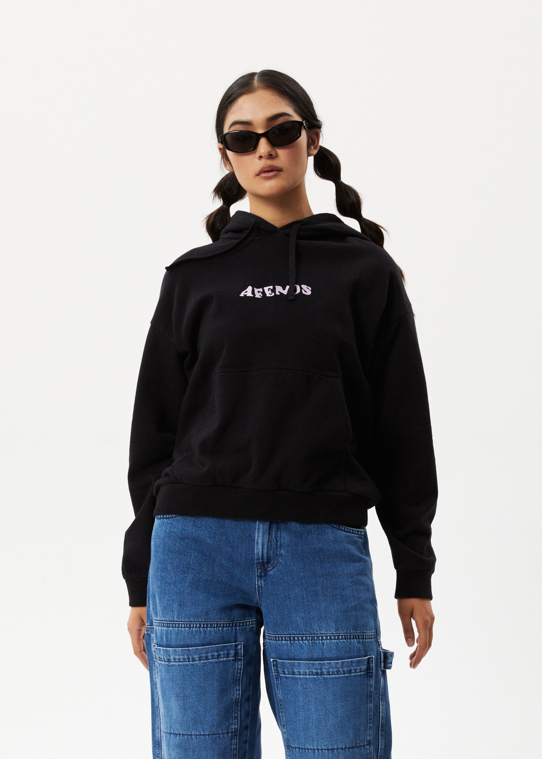 AFENDS Womens Lilah - Logo Hoodie - Black 