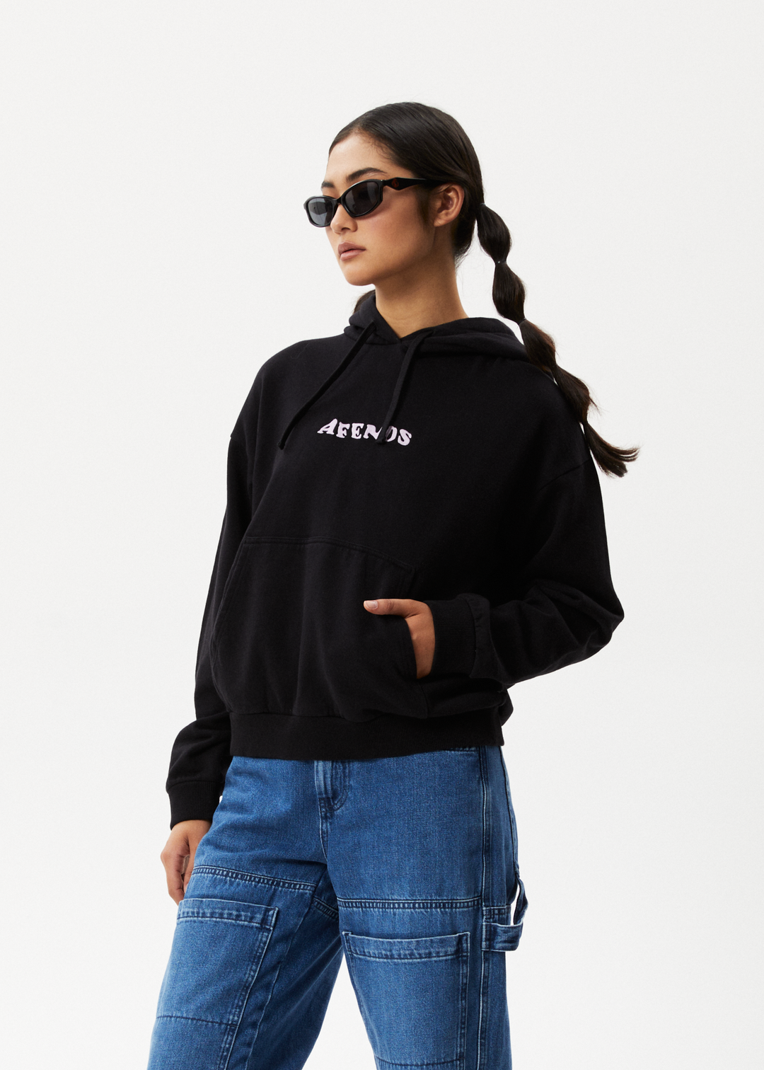 AFENDS Womens Lilah - Logo Hoodie - Black 