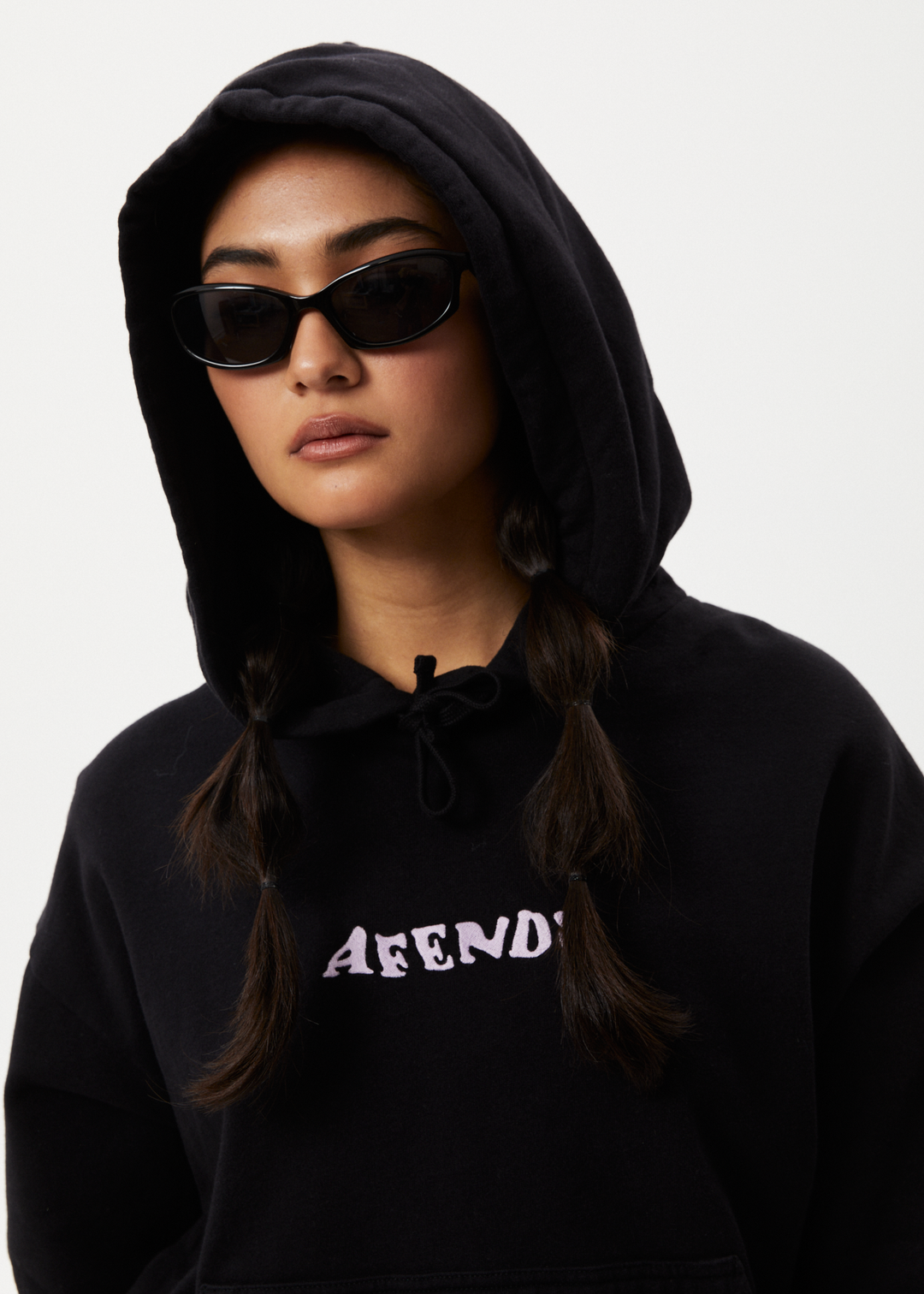 AFENDS Womens Lilah - Logo Hoodie - Black 