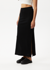 Afends Womens Lilah - Pointelle Maxi Skirt - Black - Afends womens lilah   pointelle maxi skirt   black 
