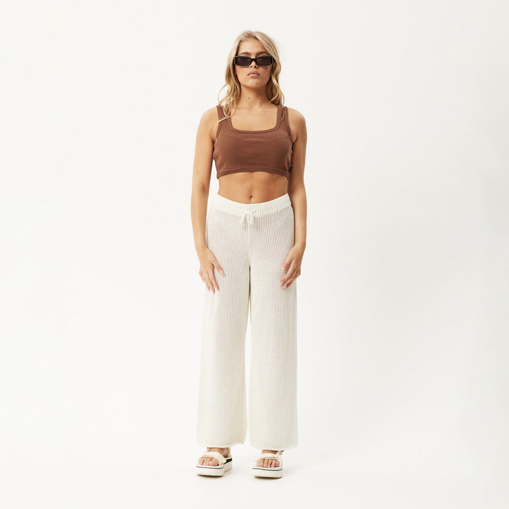 AFENDS Womens Ryder - Knit Pant - White W234412-WHT-XS