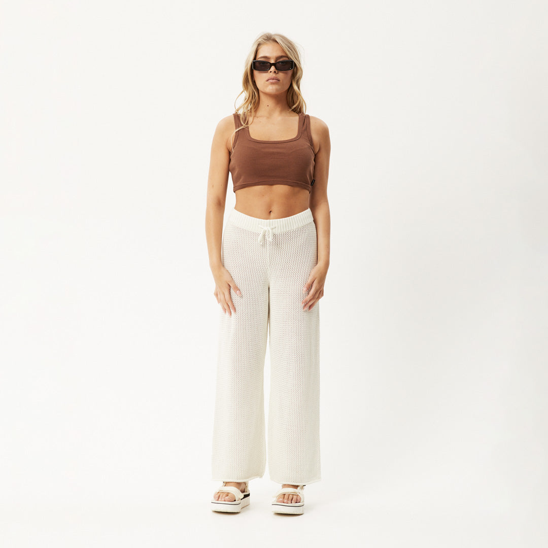 AFENDS Womens Ryder - Knit Pant - White W234412-WHT-XS