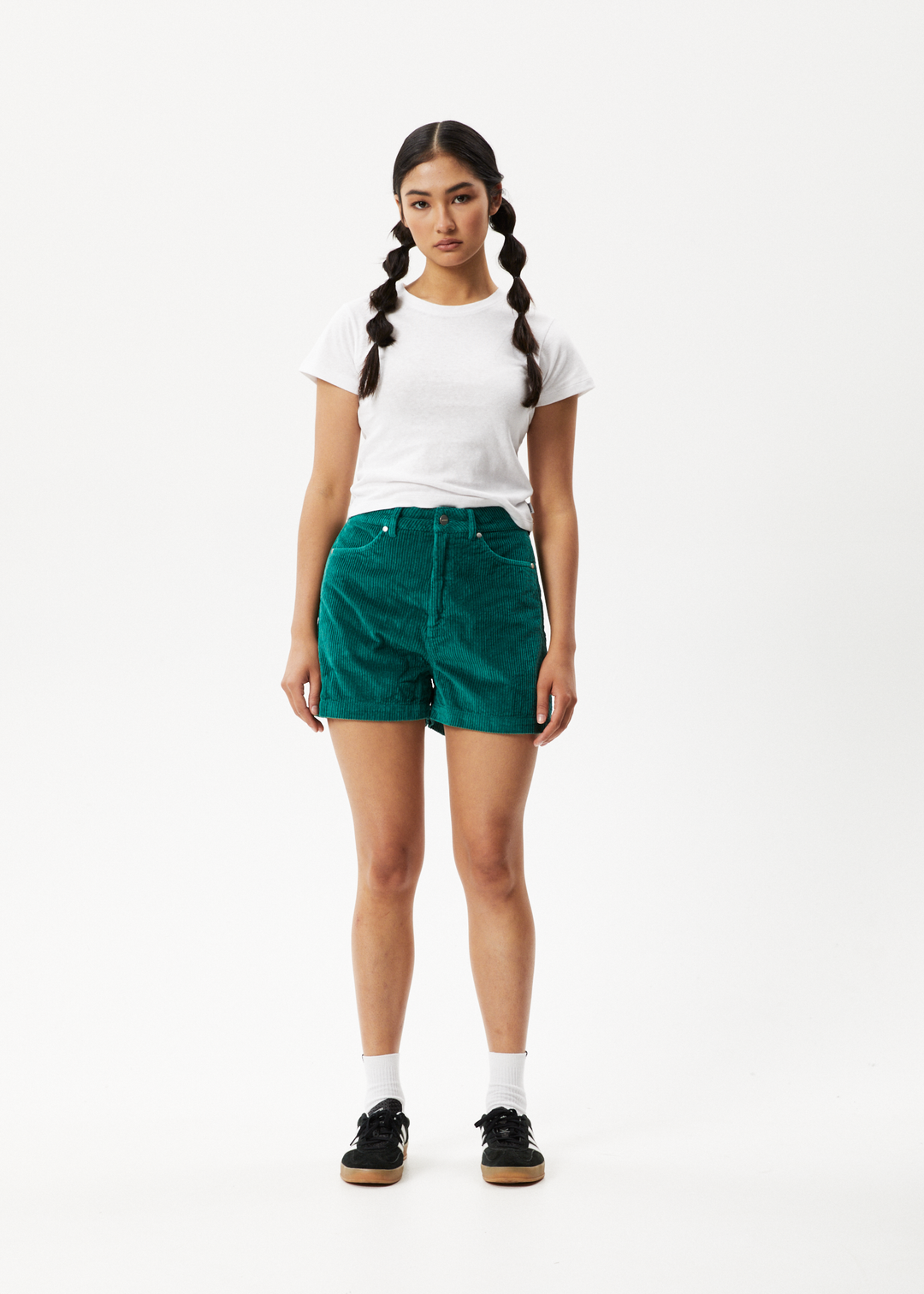 AFENDS Womens Seventy Threes - Corduroy Shorts - Emerald 