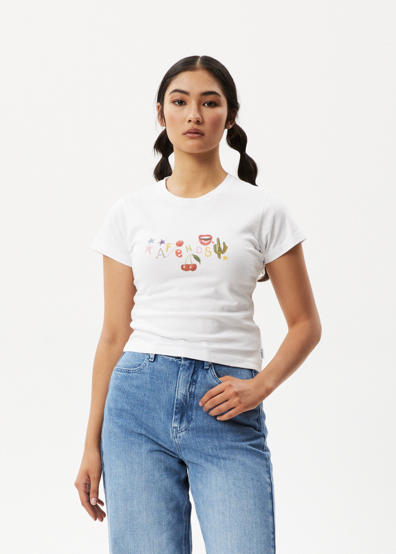 Afends Womens Sweet State - Baby T-Shirt - White