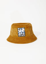 AFENDS Unisex Waterfall - Corduroy Bucket Hat - Mustard - Afends unisex waterfall   corduroy bucket hat   mustard a232621 mus os