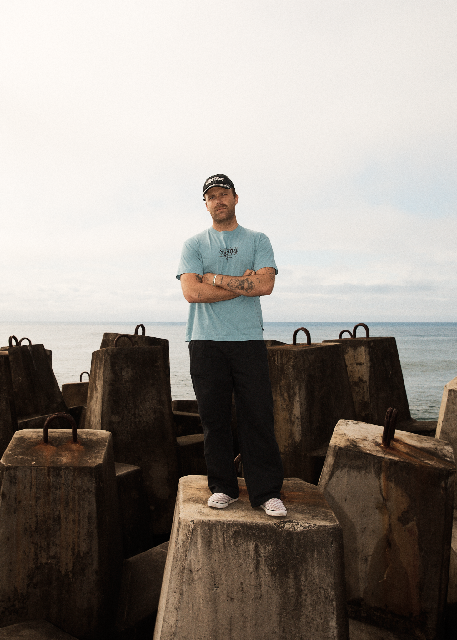 AFENDS Mens Thorny - Boxy Tee - Ocean Spray