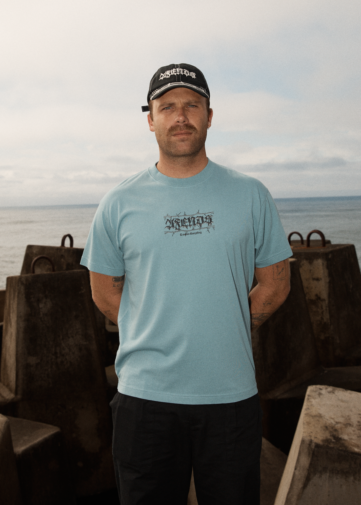 AFENDS Mens Thorny - Boxy Tee - Ocean Spray