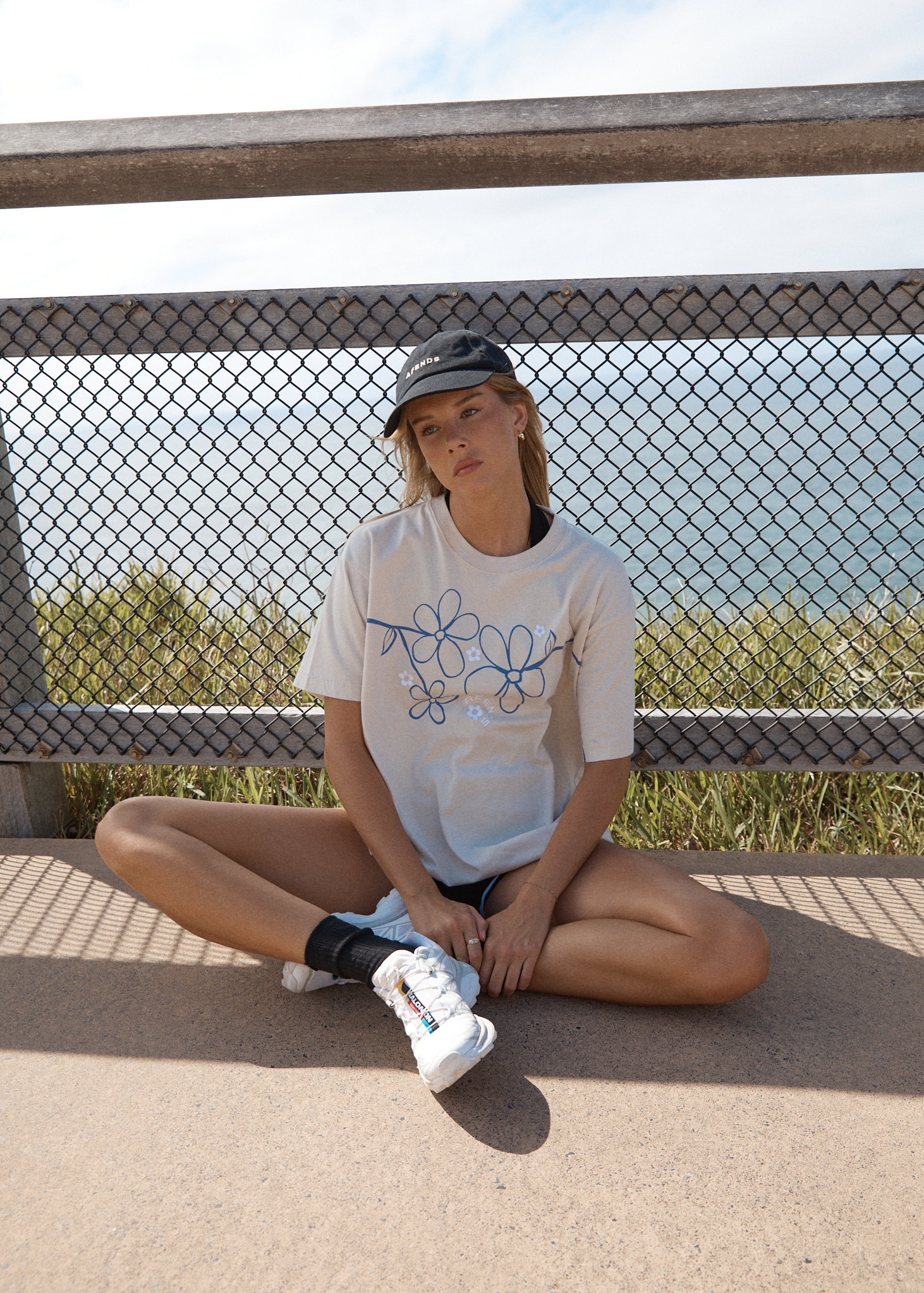 AFENDS Womens Tranquil - Oversized Tee - Moonbeam