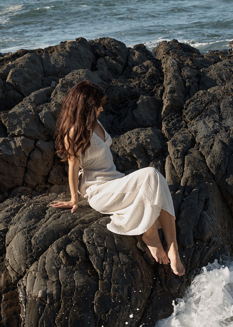 AFENDS Womens Tully - Seersucker Maxi Dress - Off White, L AFENDS Womens Tully - Seersucker Maxi Dress - Off White, L