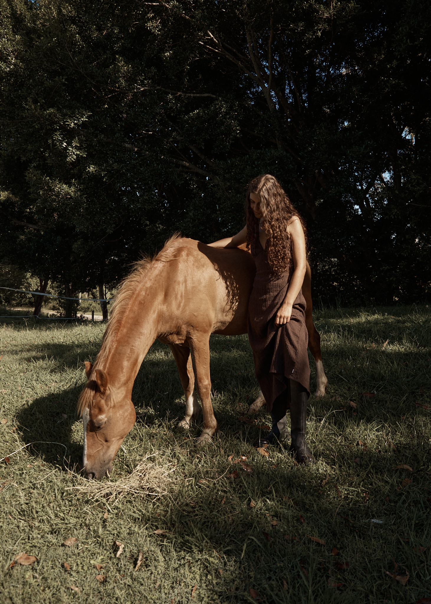 AFENDS Womens Focus - Seersucker Maxi Dress - Coffee