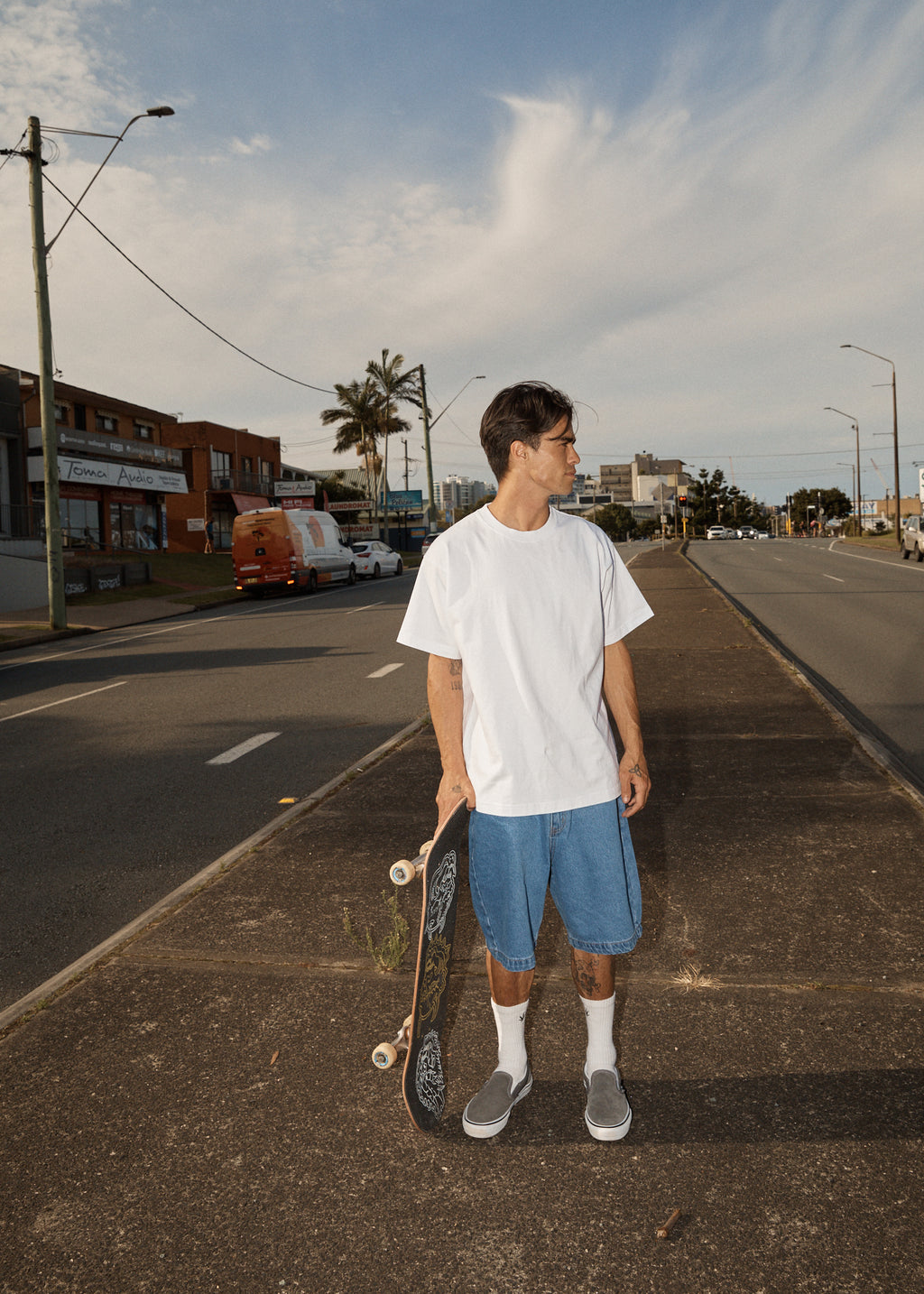 AFENDS Mens Genesis - Heavyweight Boxy Tee - White
