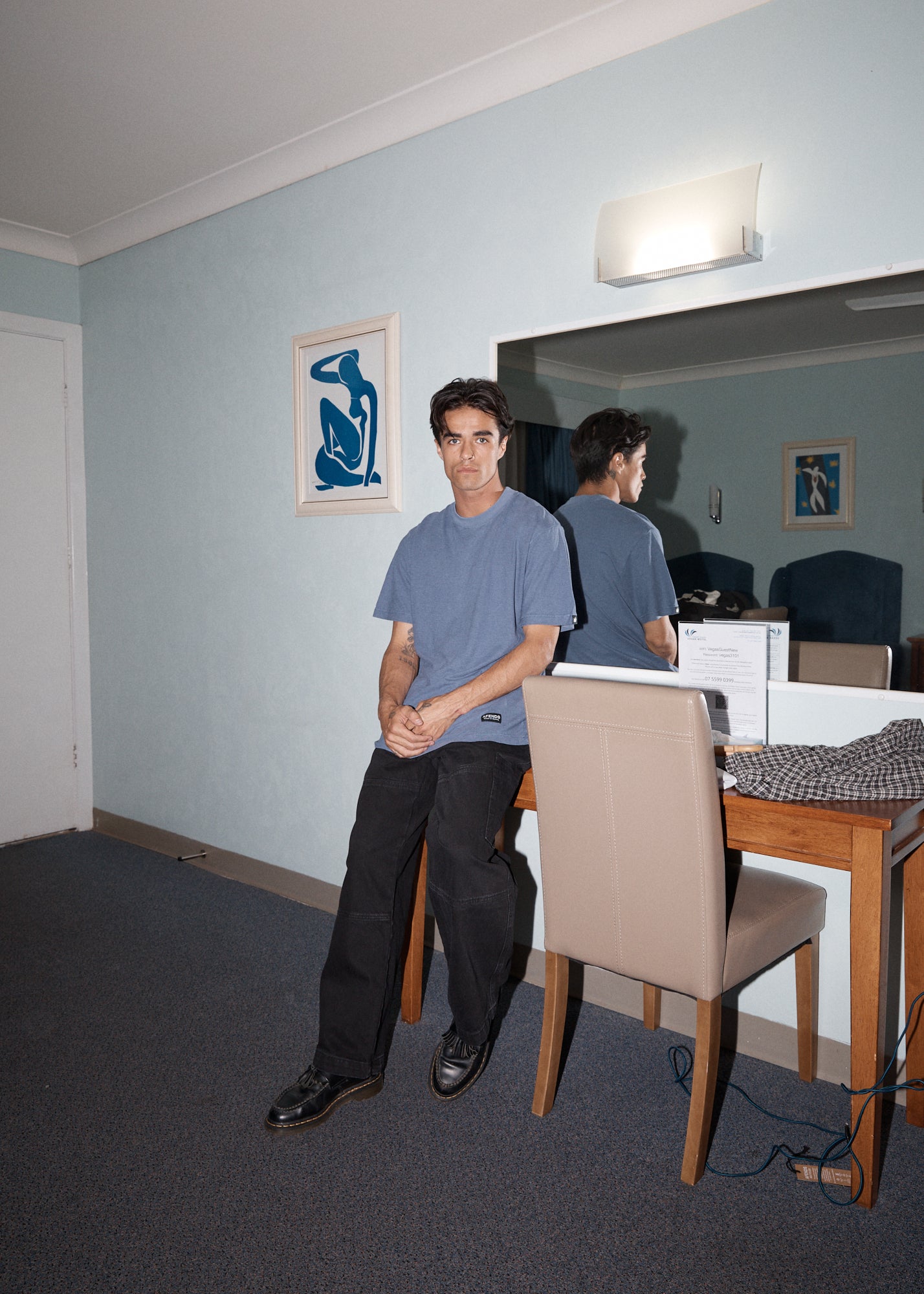 AFENDS Mens Classic - Retro Tee - Washed Marlin