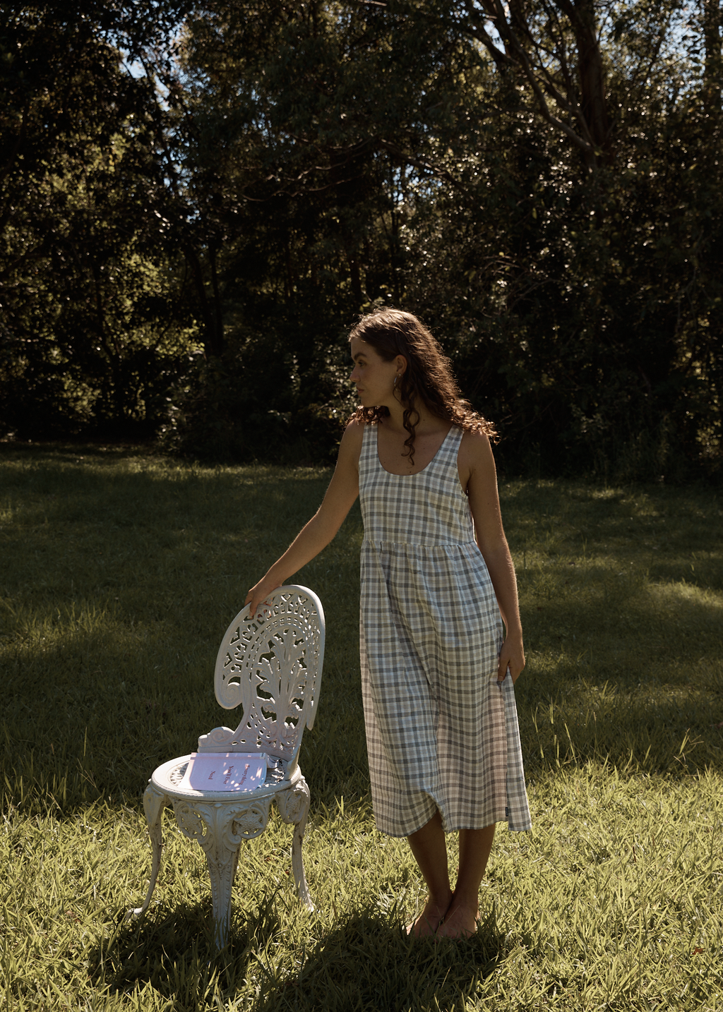 AFENDS Womens Leo - Seersucker Midi Dress - Black / White