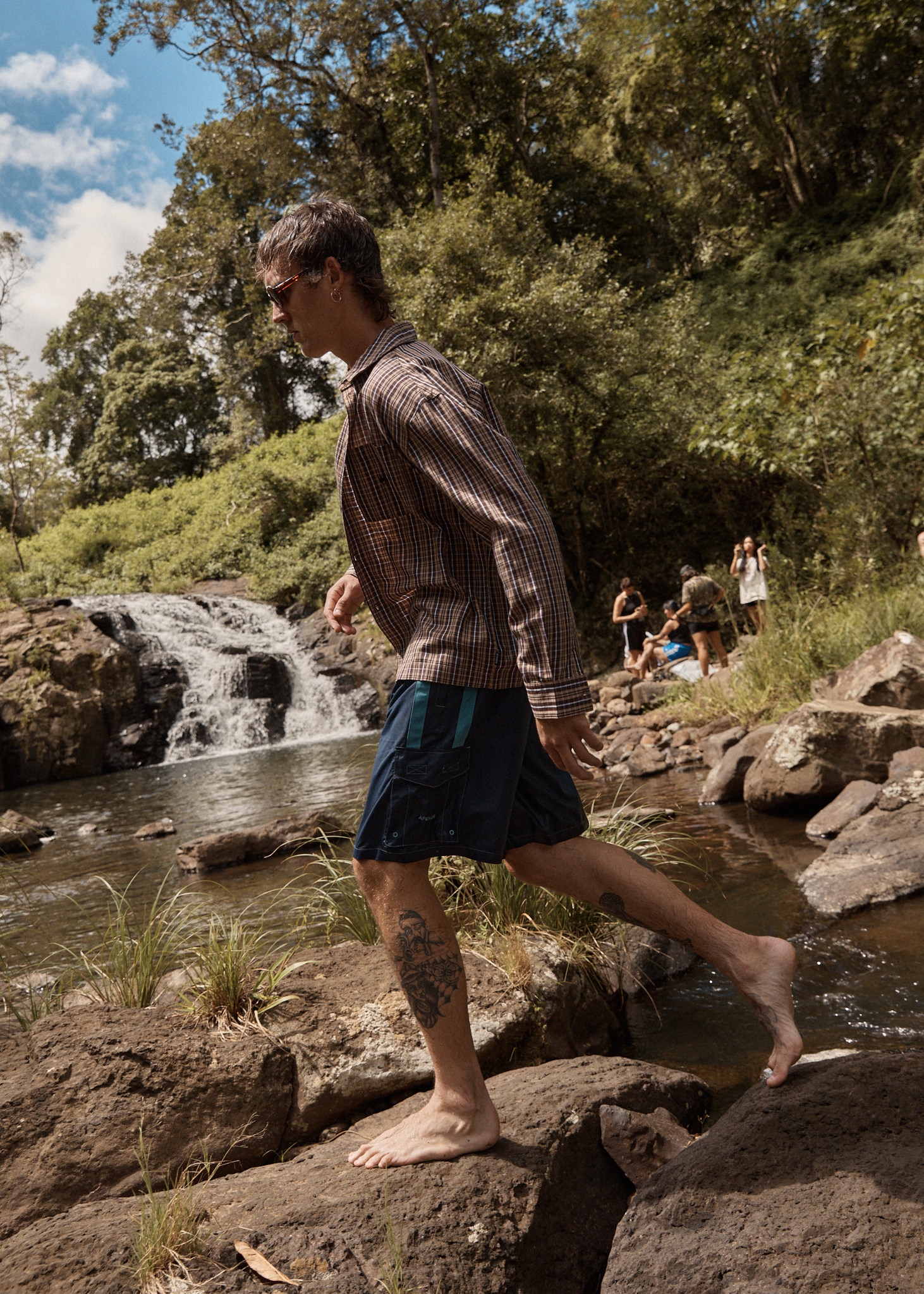 AFENDS Mens Hometown - Long Sleeve Shirt - Coffee