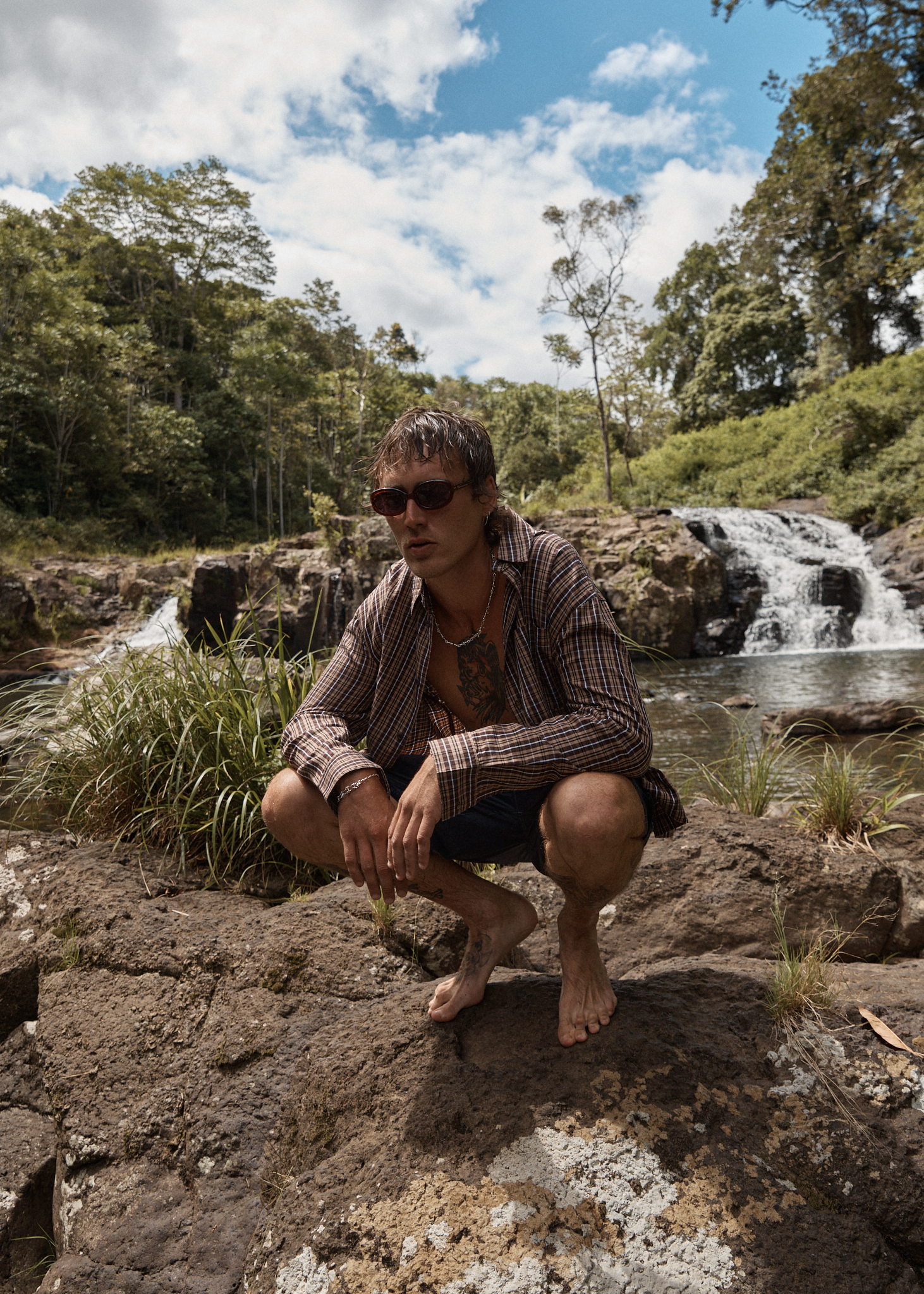 AFENDS Mens Hometown - Long Sleeve Shirt - Coffee