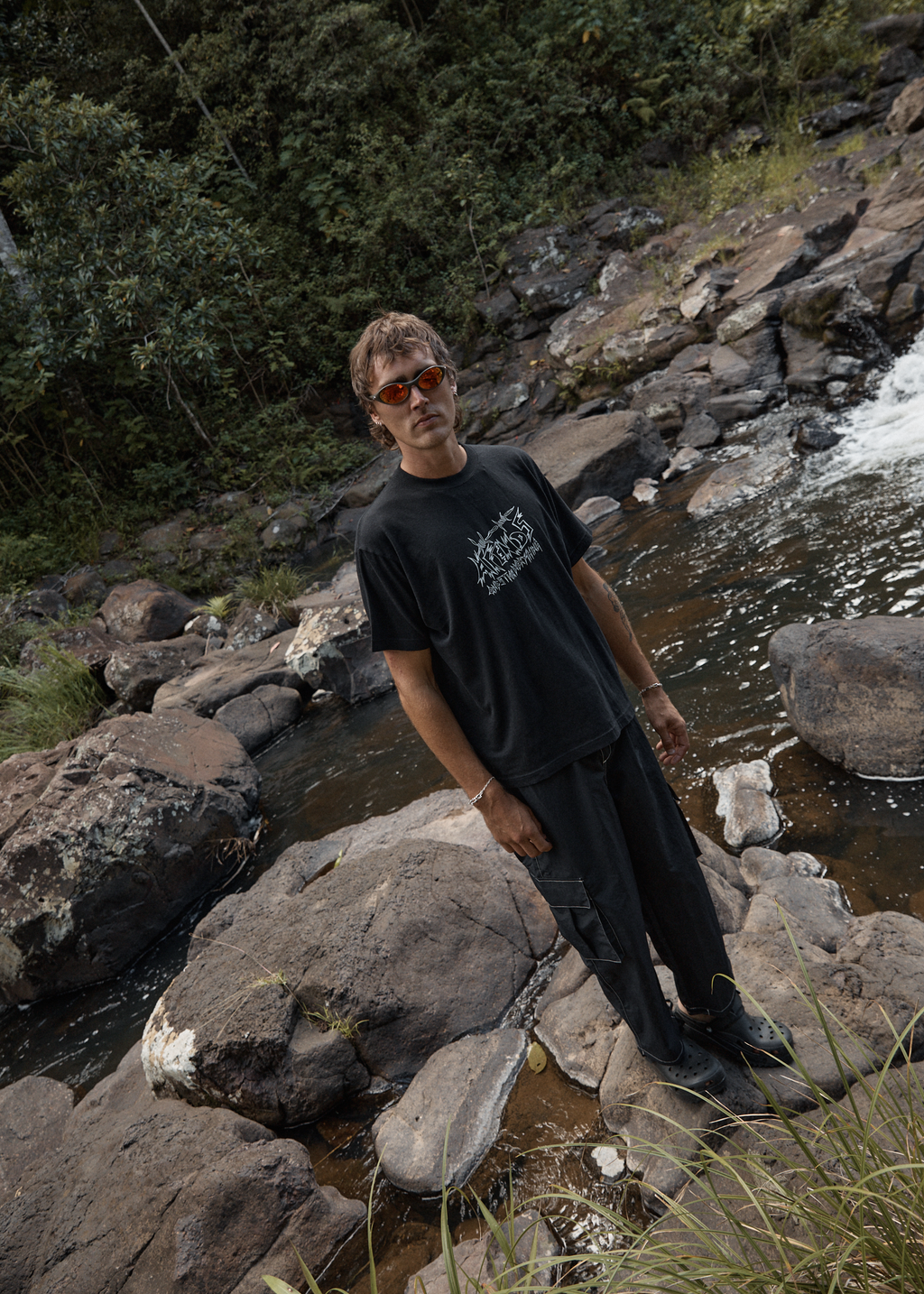 AFENDS Mens Moments - Boxy Tee - Black