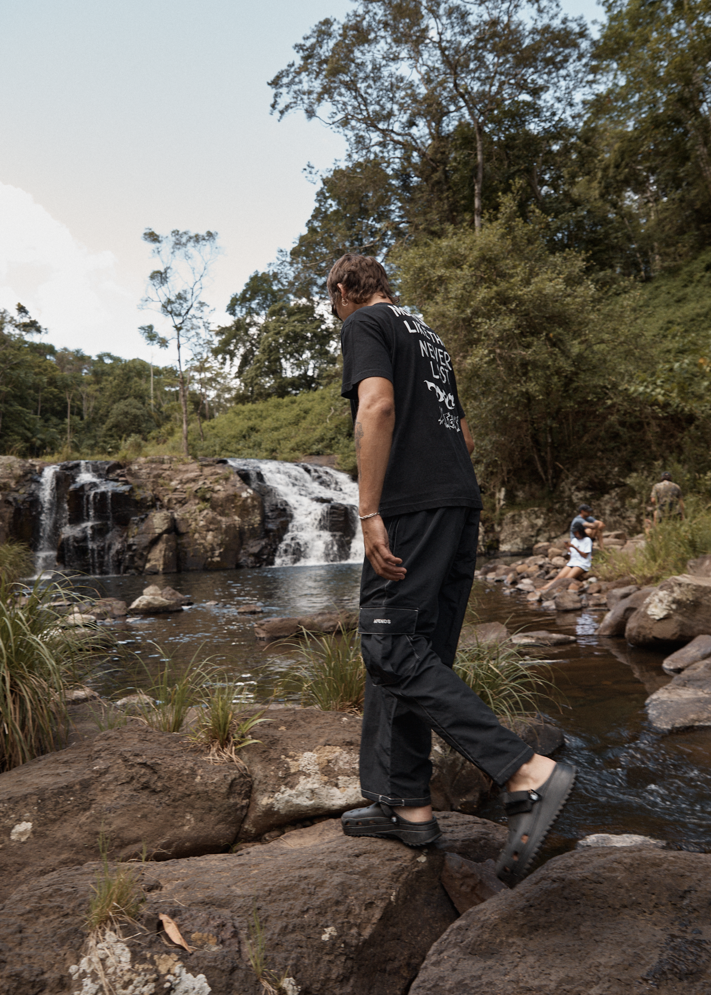 AFENDS Mens Moments - Boxy Tee - Black