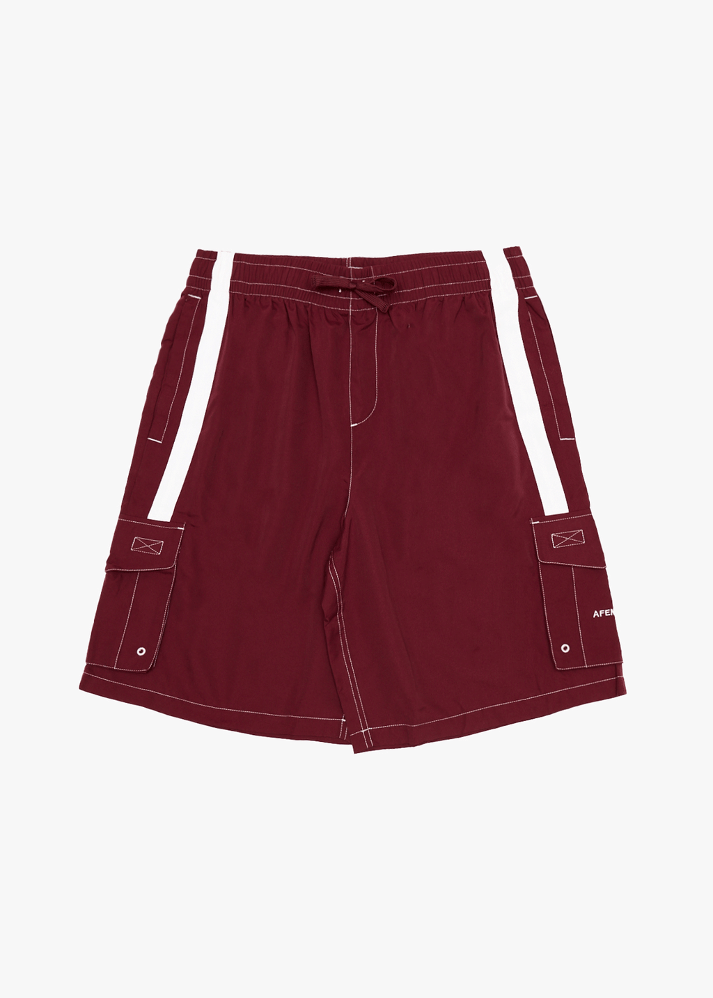 AFENDS Mens House Related - Cargo Swim Short 20" - Burgundy