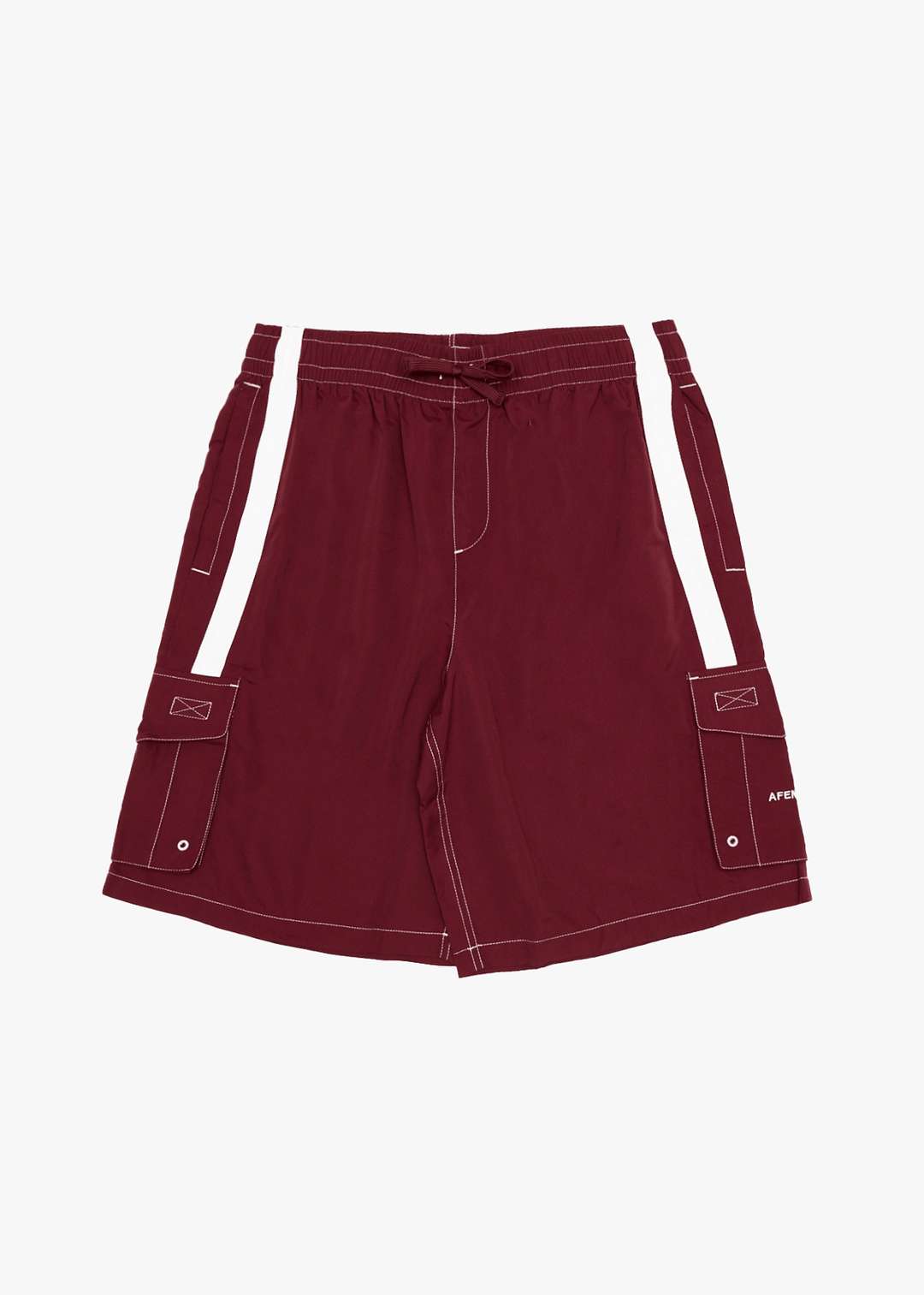AFENDS Mens House Related - Cargo Swim Short 20" - Burgundy