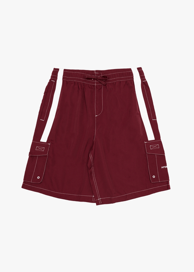 AFENDS Mens House Related - Cargo Swim Short 20" - Burgundy