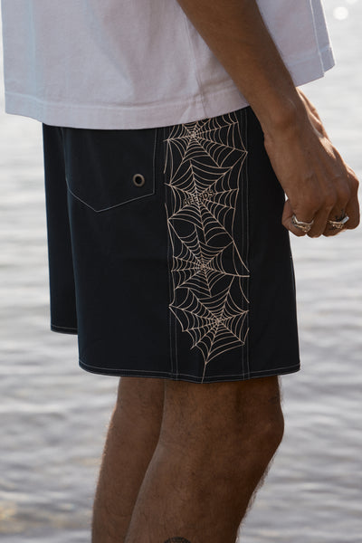 AFENDS Mens Webhead - Surf Related Boardshort 18" - Navy