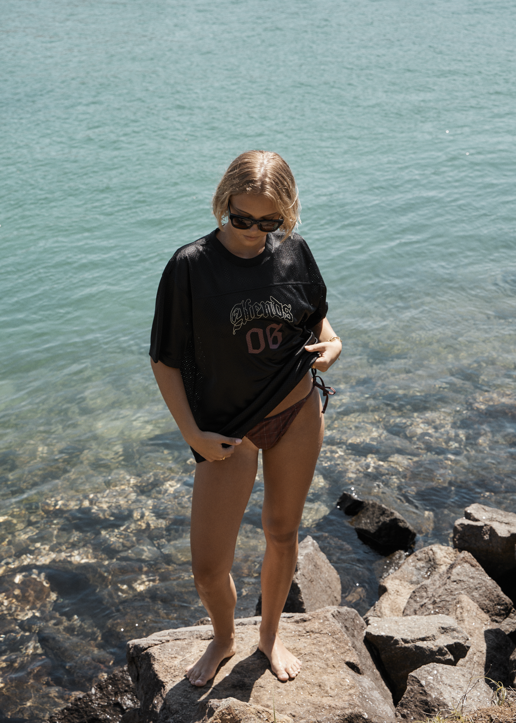 AFENDS Mens Zero Six - Mesh Jersey Boxy Tee - Black