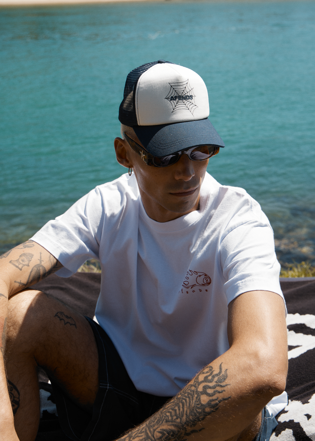 AFENDS Mens Webhead - Trucker Cap - Navy