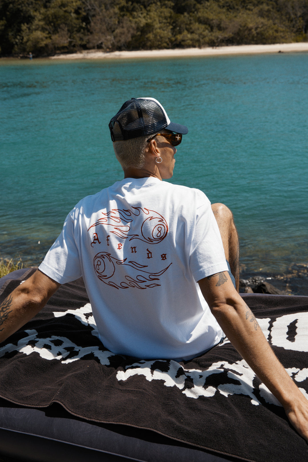 AFENDS Mens Off Balance - Heavyweight Boxy Tee - White