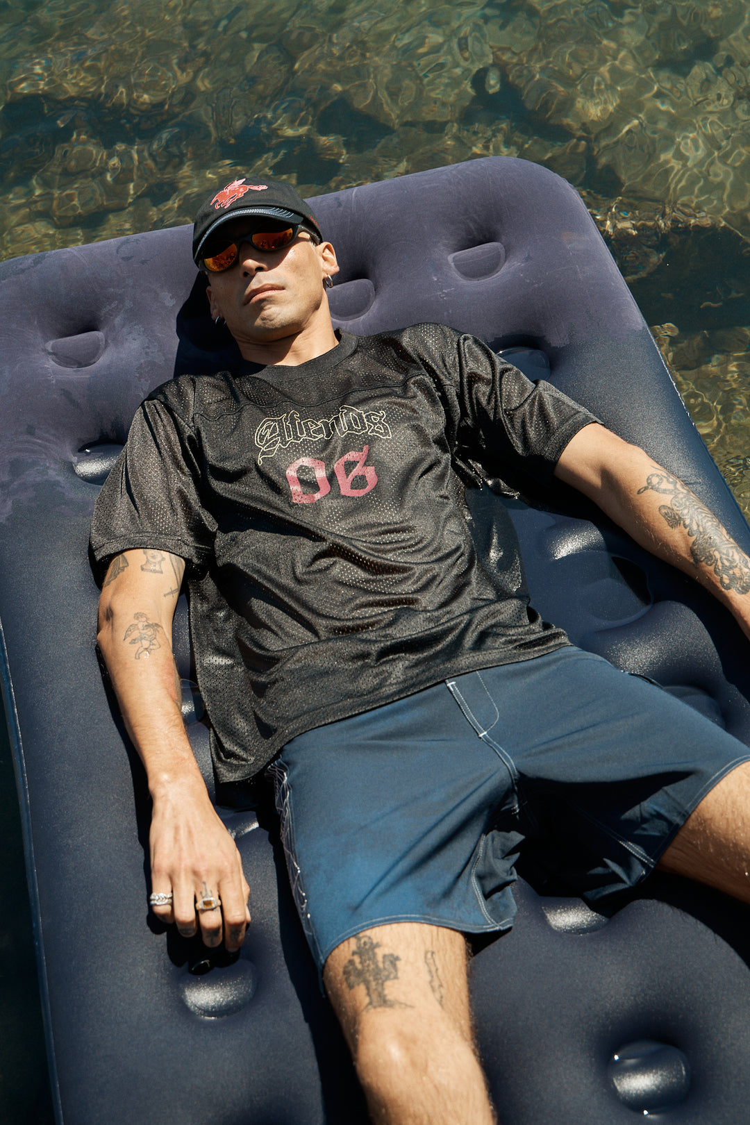 AFENDS Mens Zero Six - Mesh Jersey Boxy Tee - Black