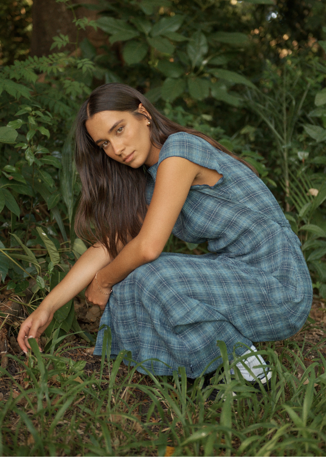 AFENDS Womens Elodie - Seersucker Midi Dress - Position Navy Check, XL AFENDS Womens Elodie - Seersucker Midi Dress - Position Navy Check, XL