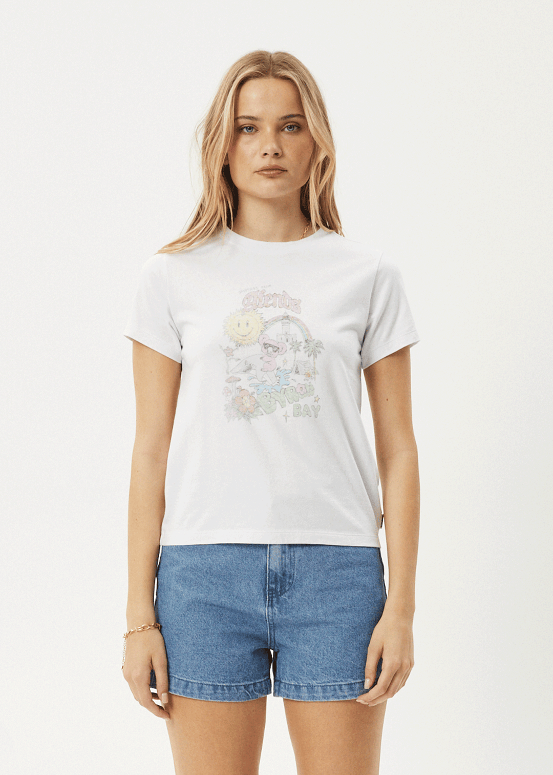 AFENDS Womens Greetings - Regular Tee - White 