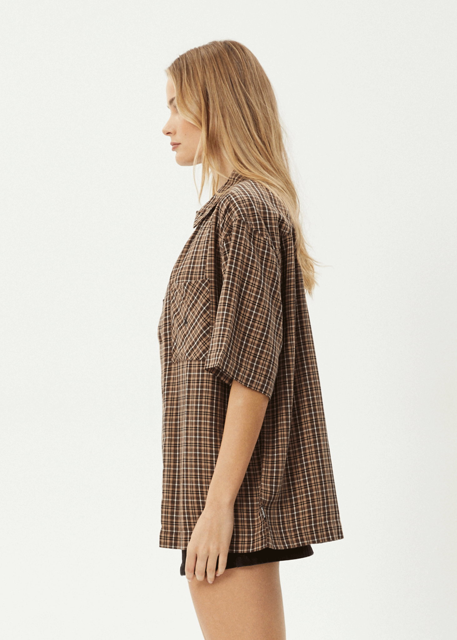 AFENDS Mens Hometown - Short Sleeve Shirt - Coffee