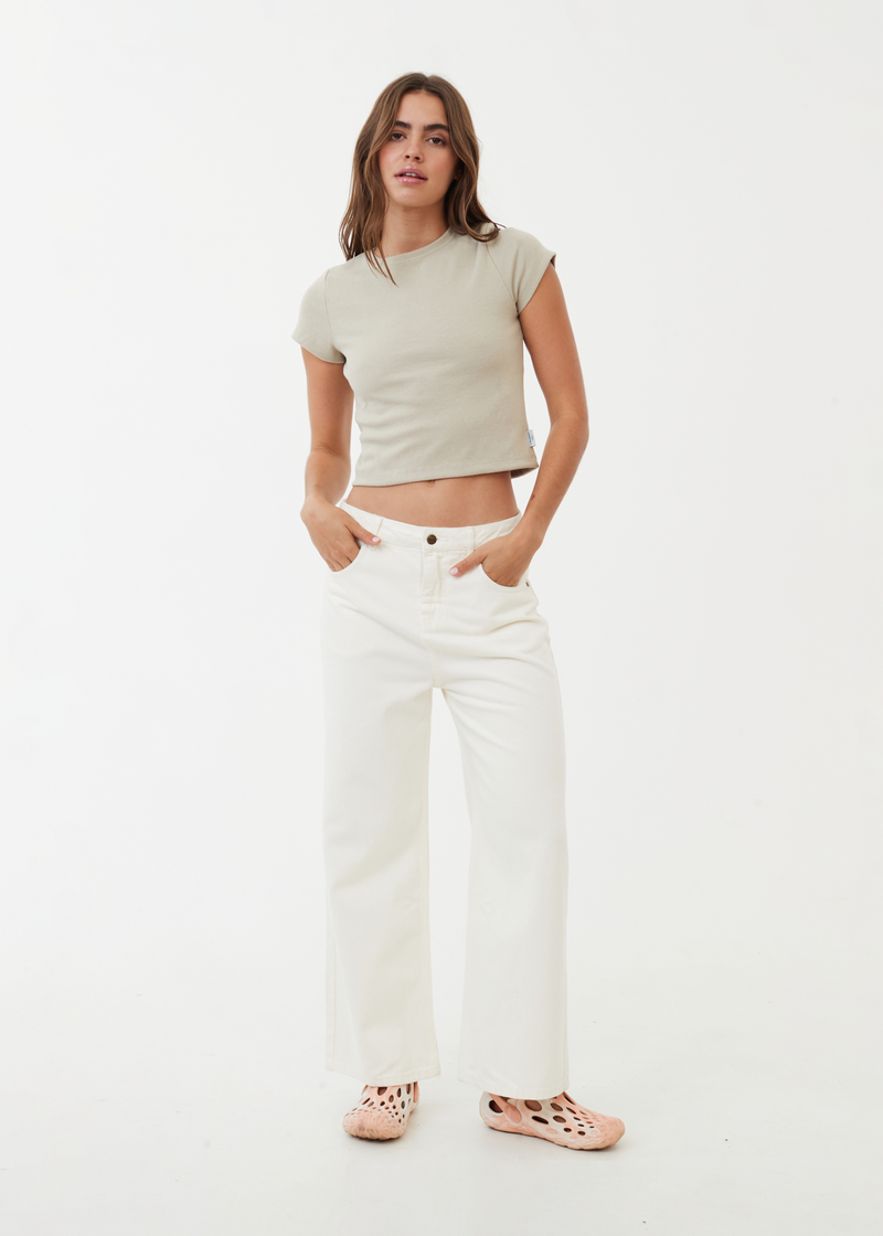 AFENDS Womens Kendall - Denim Relaxed Fit Jeans - Off White