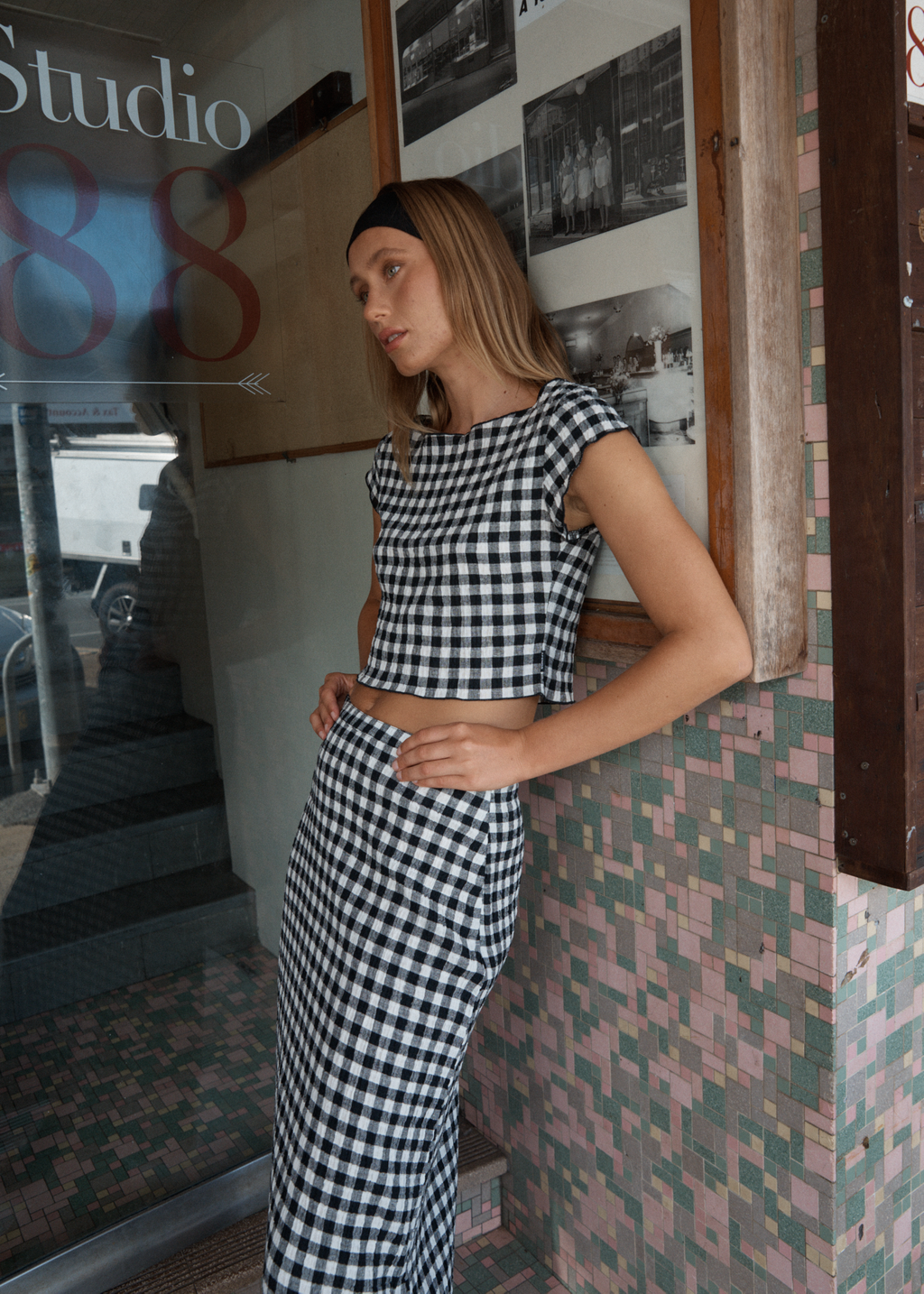 AFENDS Womens Rowan - Seersucker Maxi Skirt - Black / White