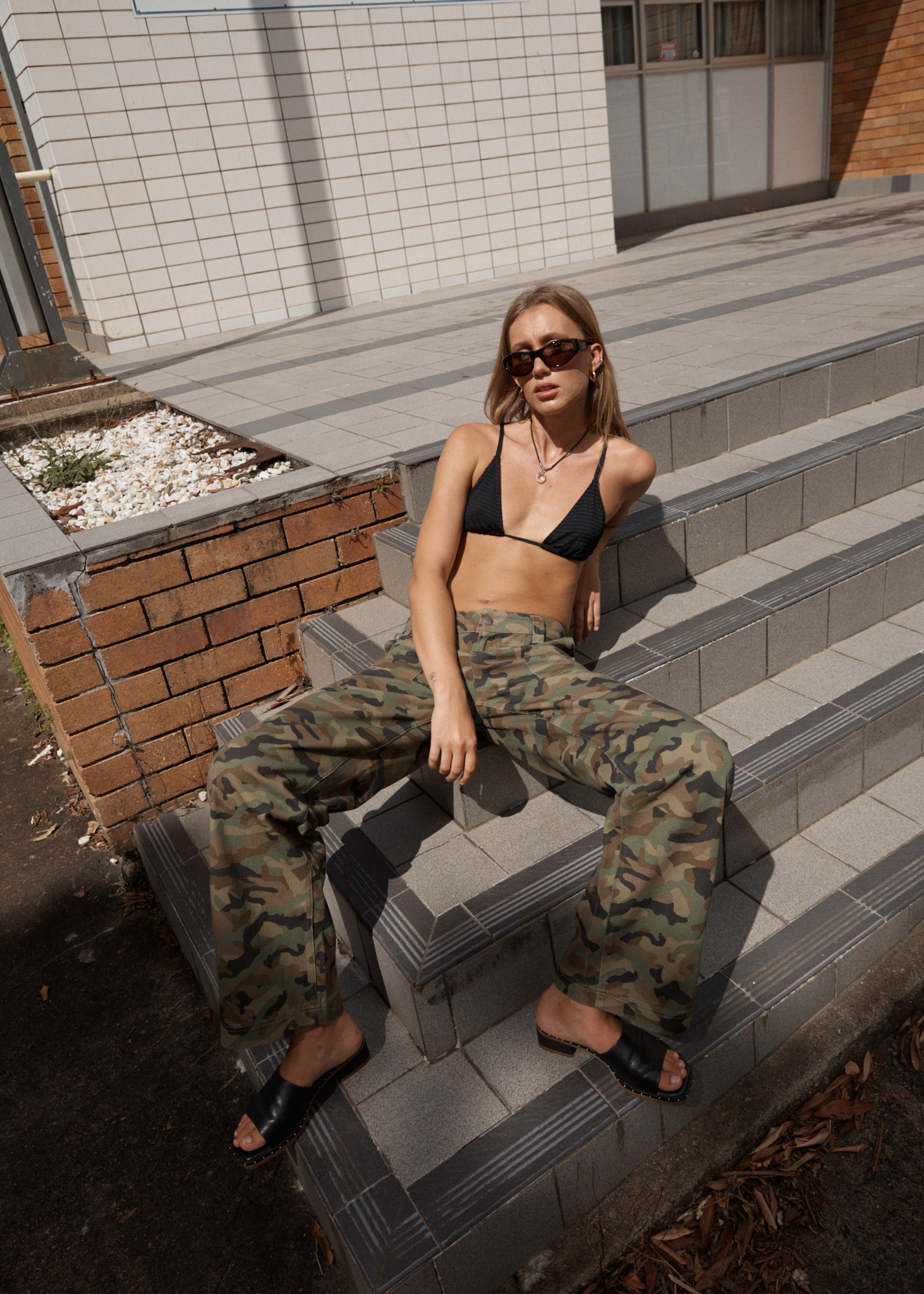 AFENDS Womens Hidden Lexi - Low Rise Workwear Pant - Hidden